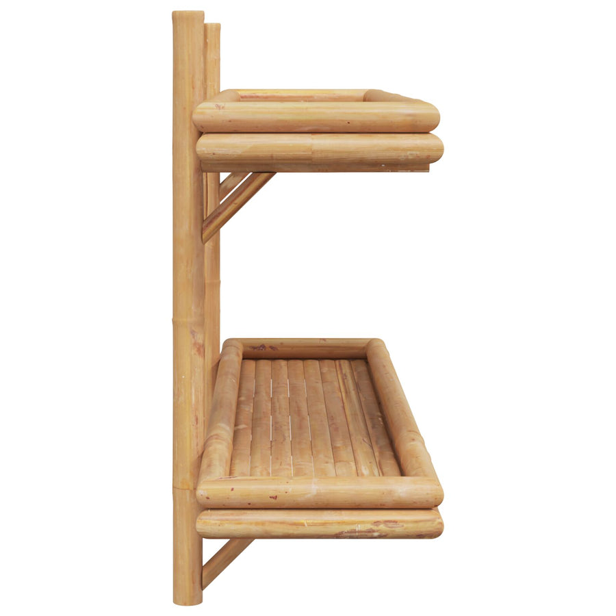 Wandplank 2-Tier 100X26X60 Cm Bamboe 100 cm