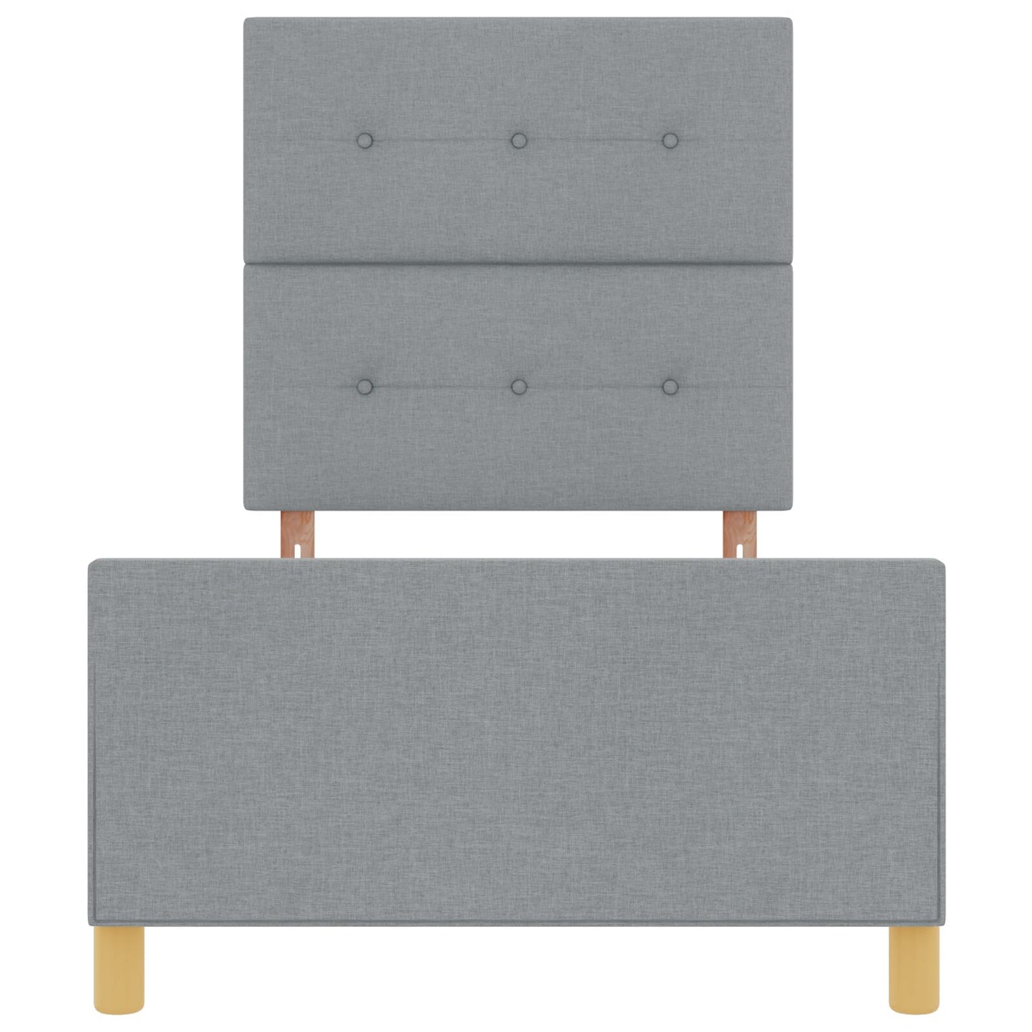 Bedframe Lichtgrijs 90X200 Cm Stof Crème