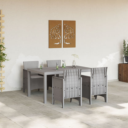 5 Delige Tuin Eetset Met Kussens Licht Grijs Poly Rattan