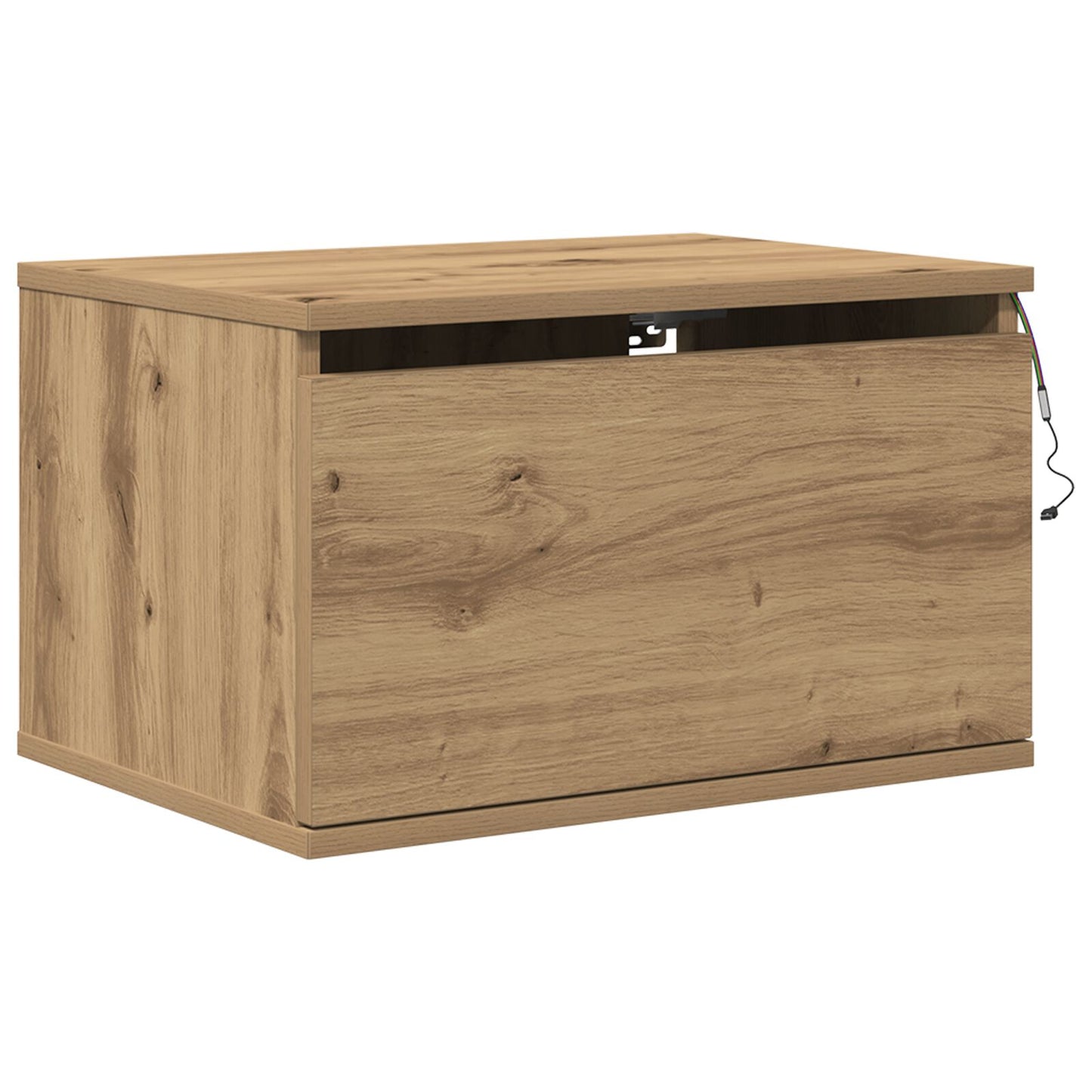Nachtkastje Met Led Muurmontage 50X36X30 Cm 1 Artisan eiken