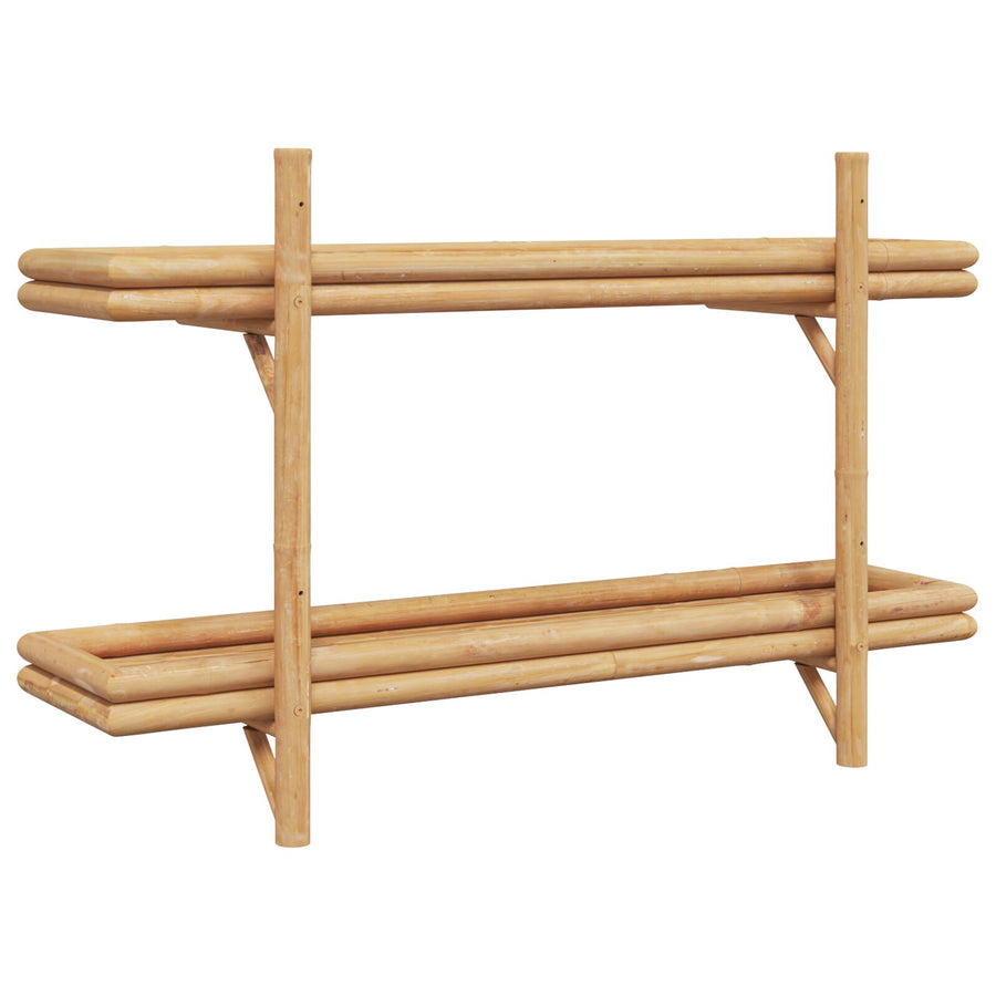 Wandplank 2-Tier 100X26X60 Cm Bamboe 100 cm