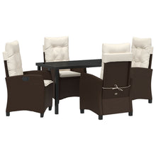 5-Delige Tuin Eetset Met Kussens Bruin Poly Rattan