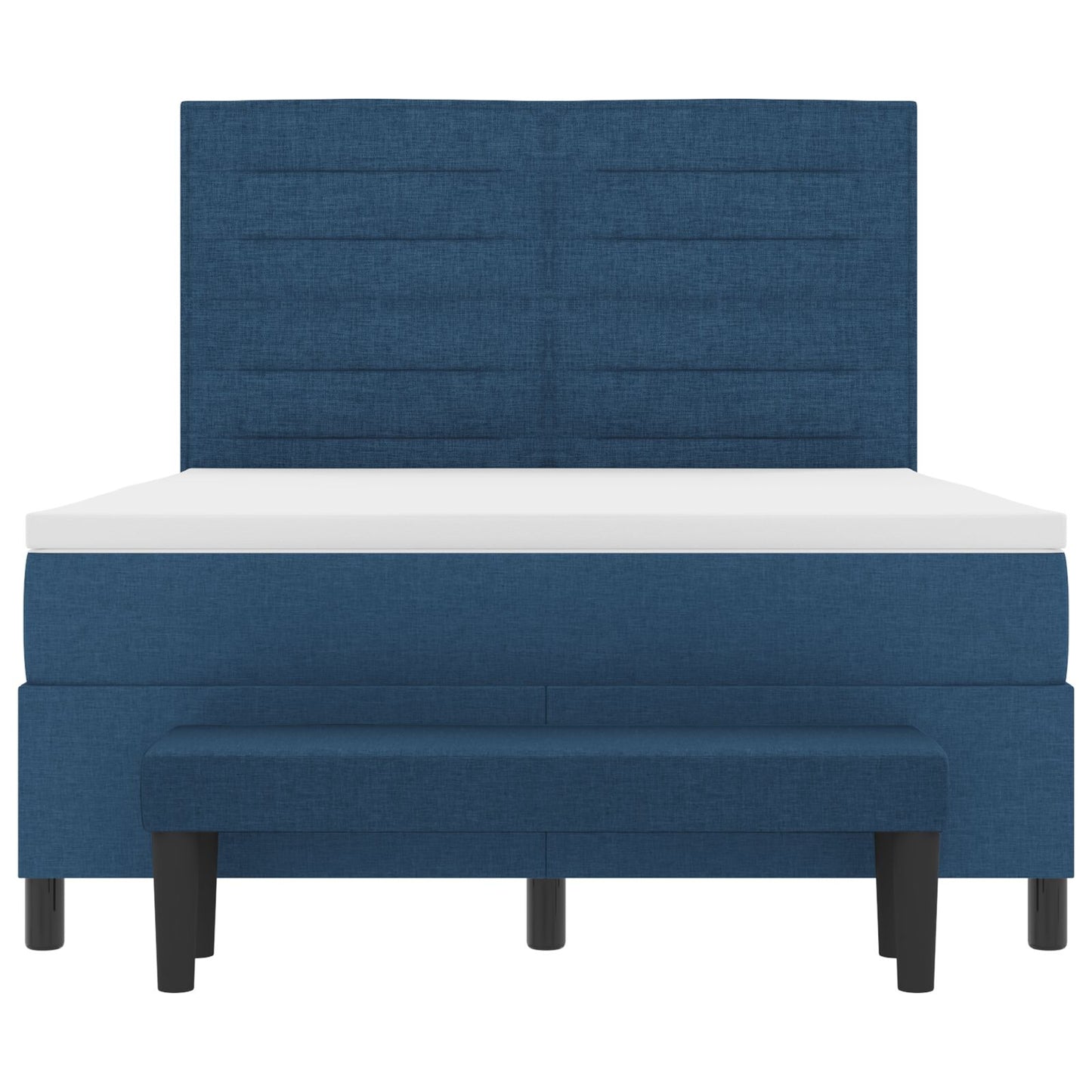 Boxspring Bed Met Matras & Bank Stof Blauw 140 x 190 cm Lijnen ontwerp