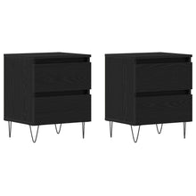 Nachtkasten 2 Stuks Zwart Eiken 40X35X50 Cm Gefabriceerd Hout