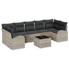 Tuin loungeset lichtgrijs polyrattan 7 personen