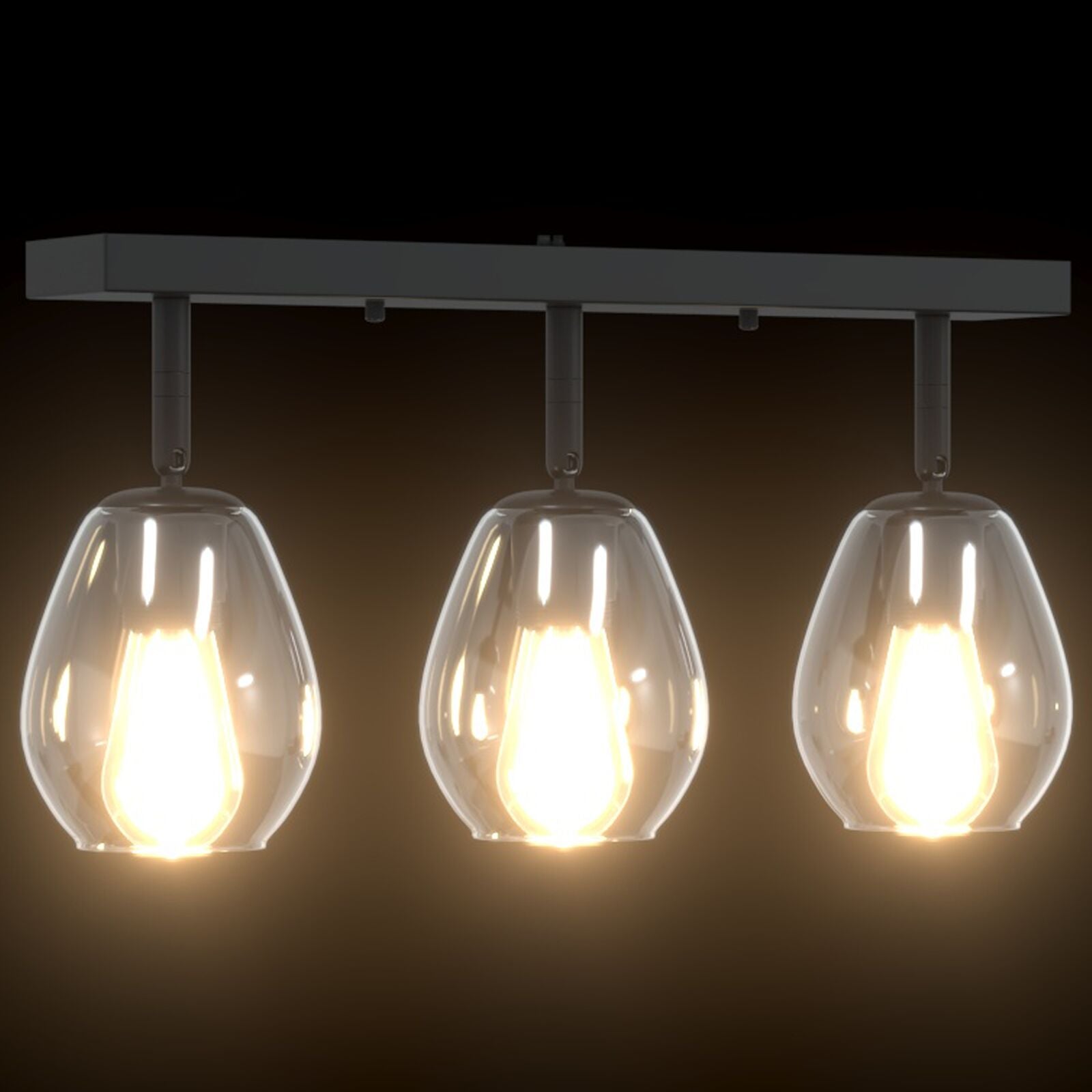 Plafondlamp Met Verstelbare Glazen Lampenkap In Antraciet, E27 3