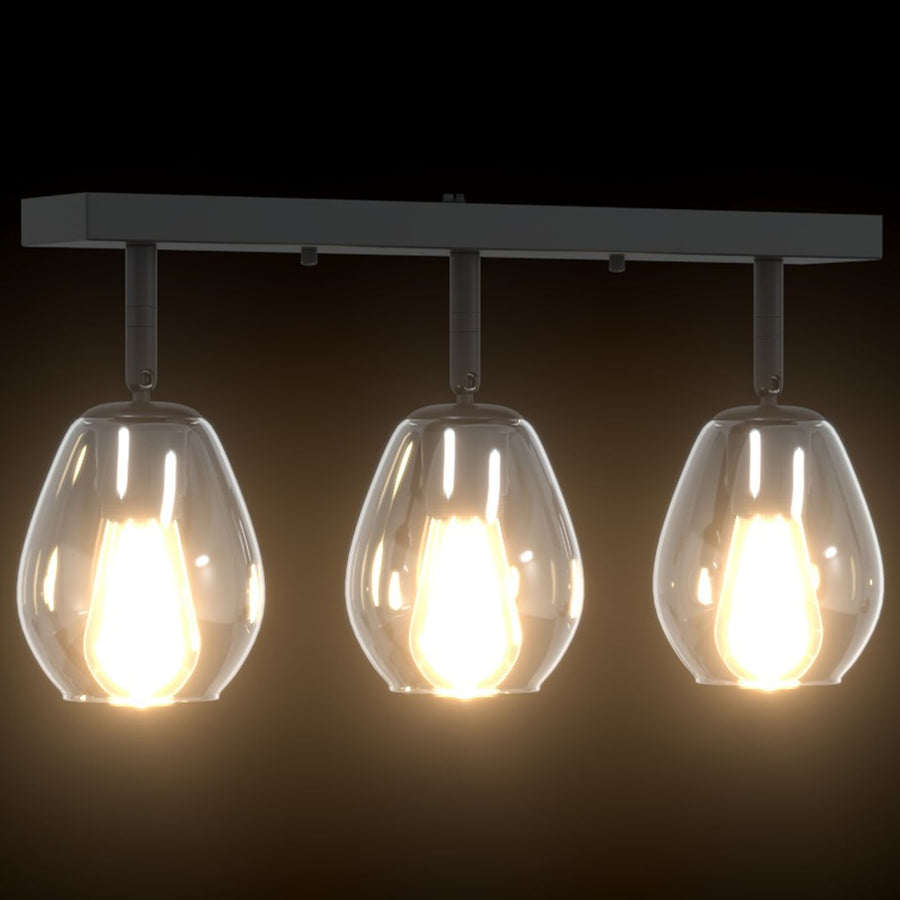 Plafondlamp Met Verstelbare Glazen Lampenkap In Antraciet, E27 3