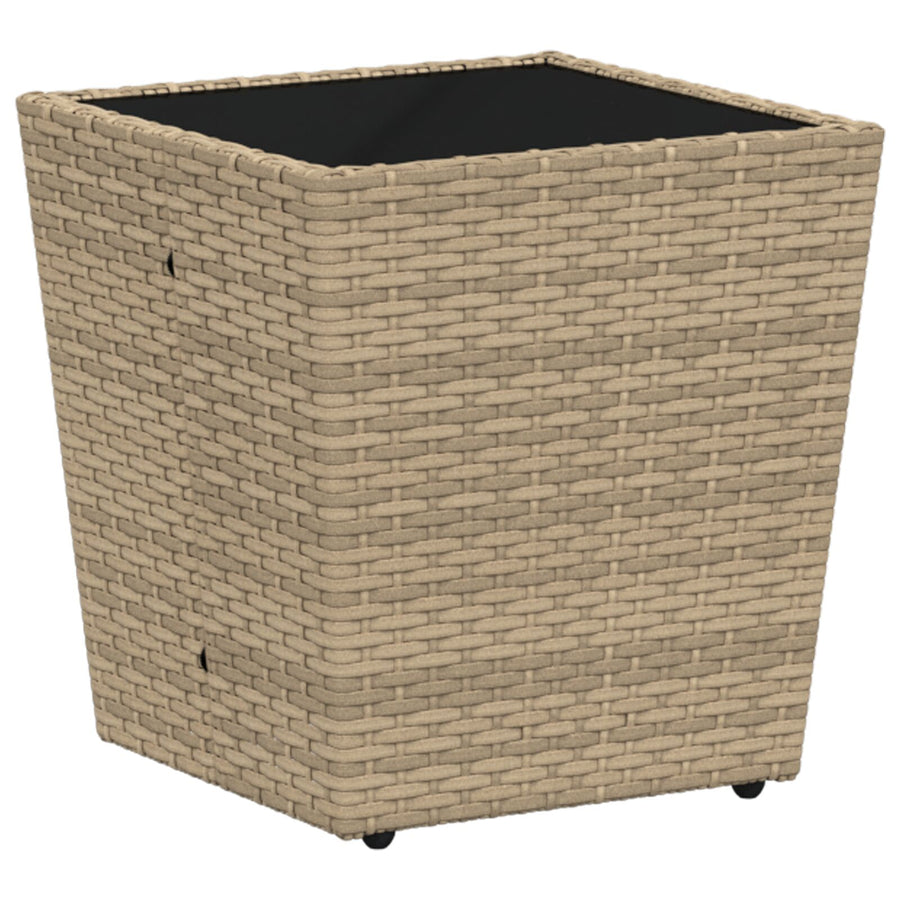 3-Delige Tuin Bistro Set Met Kussens Beige Poly Rattan