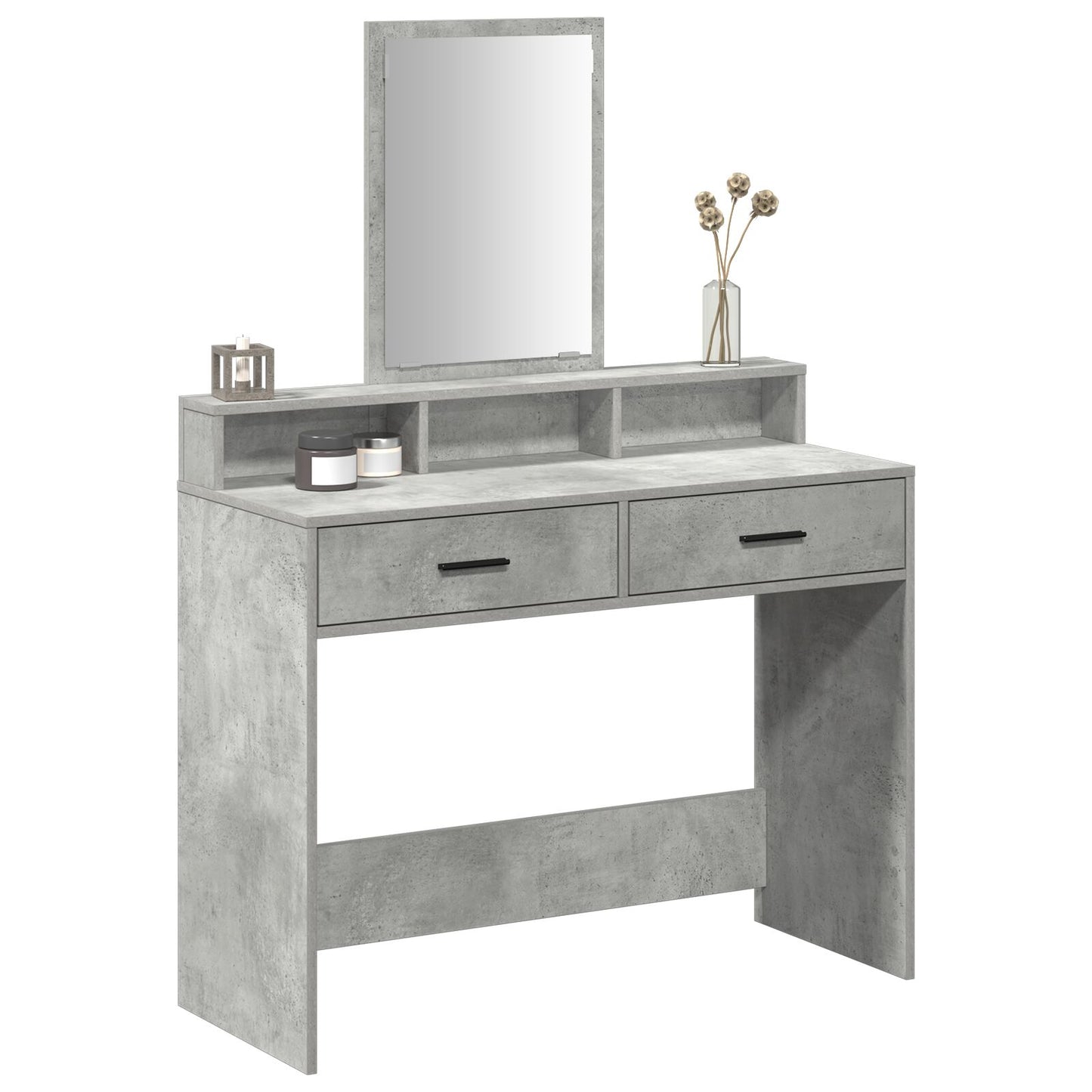 Kaptafel Met Lades Betonnen Grijs 100 x 41 x 140 cm Beton grijs