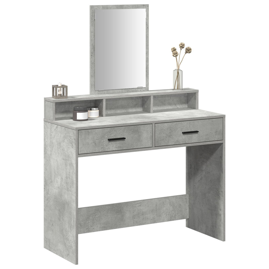 Kaptafel Met Lades Betonnen Grijs 100 x 41 x 140 cm Beton grijs