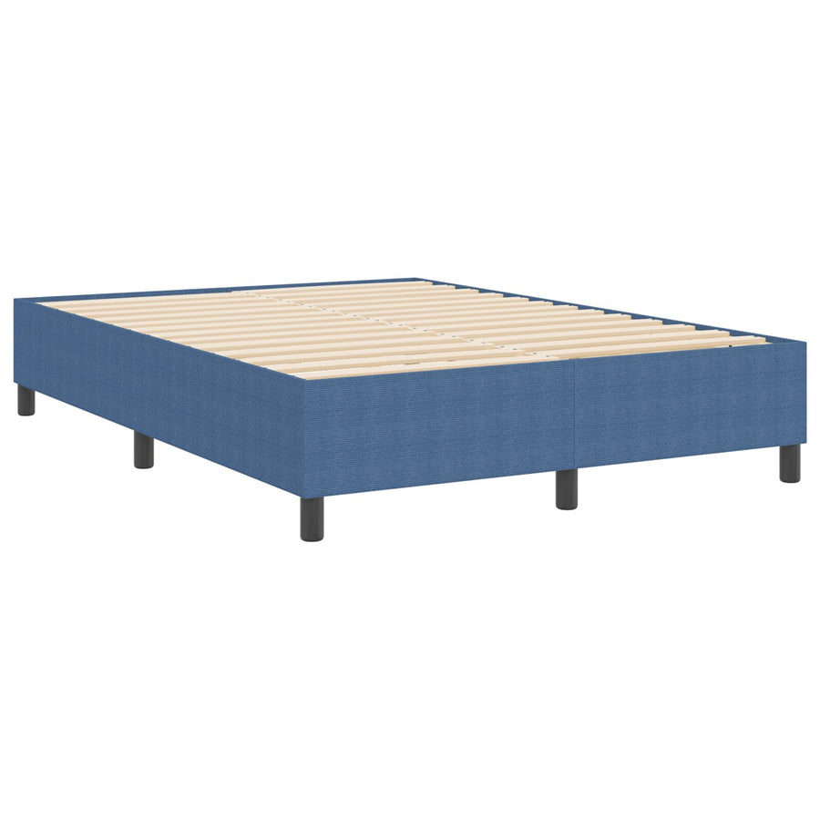 Boxspring Bed Corduroy Stof Blauw 140 x 200 cm