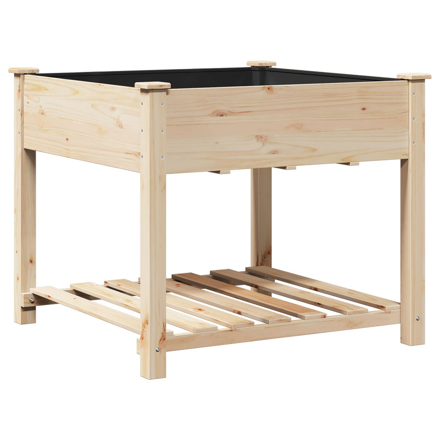 Tuinplantbak Met Rek 90X90X76 Cm Massief Vurenhout 90 x 90 x 76.5 cm