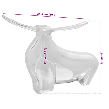 Bull Sculptuur Zilver Aluminium 37 x 44 x 17 cm