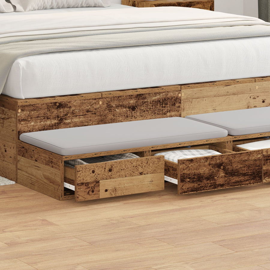 Bedladen Grijs Sonoma Gelaagd Hout Oud hout 140 x 36,5 x 16,5 cm