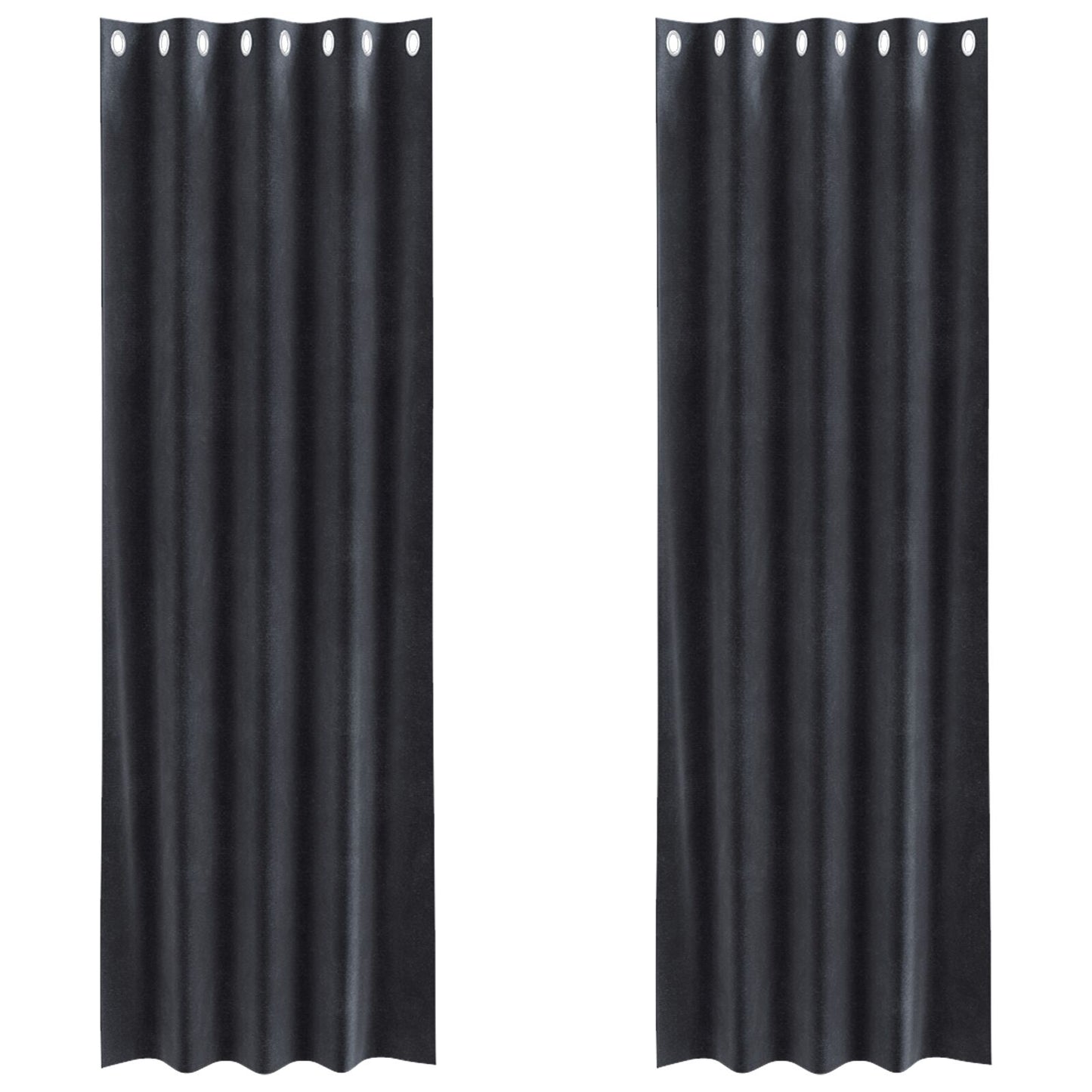 Blackout Gordijnen 2 Stuks Fluweel Donkergrijs 140 x 225 cm met oogjes