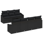 Loungeset 8-delig poly rattan zwart
