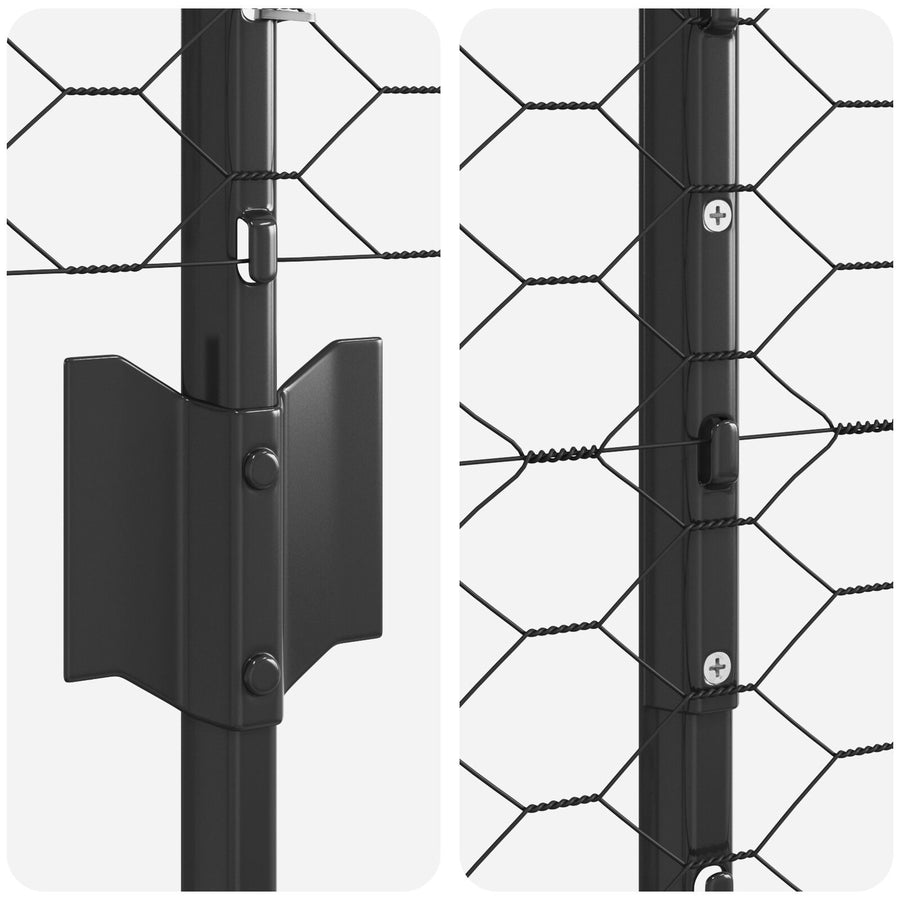 Fence Posts 22 St U-Channel Grijs 140 Cm Staal,  Heptagonale Afsluiting Grijs 1.4X25 M Staal