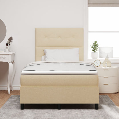 Boxspringbed Met Matras Stof Crème 120 x 200 cm Met knopen