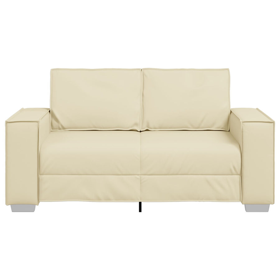 Loveseat Bank Kunstleer Crème 120 cm