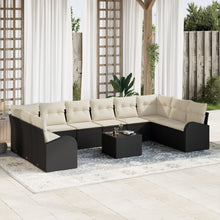10-Delige Tuin Sofa Set Met Kussens Bruin Poly Rattan