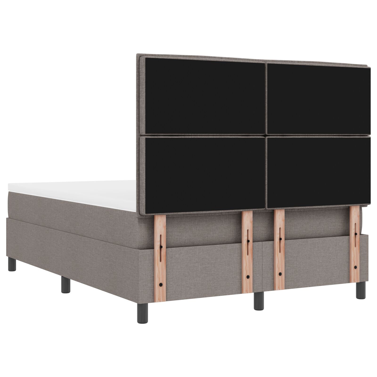 Boxspring Bed Met Matras Stof Taupe 140 x 190 cm Lijnen ontwerp