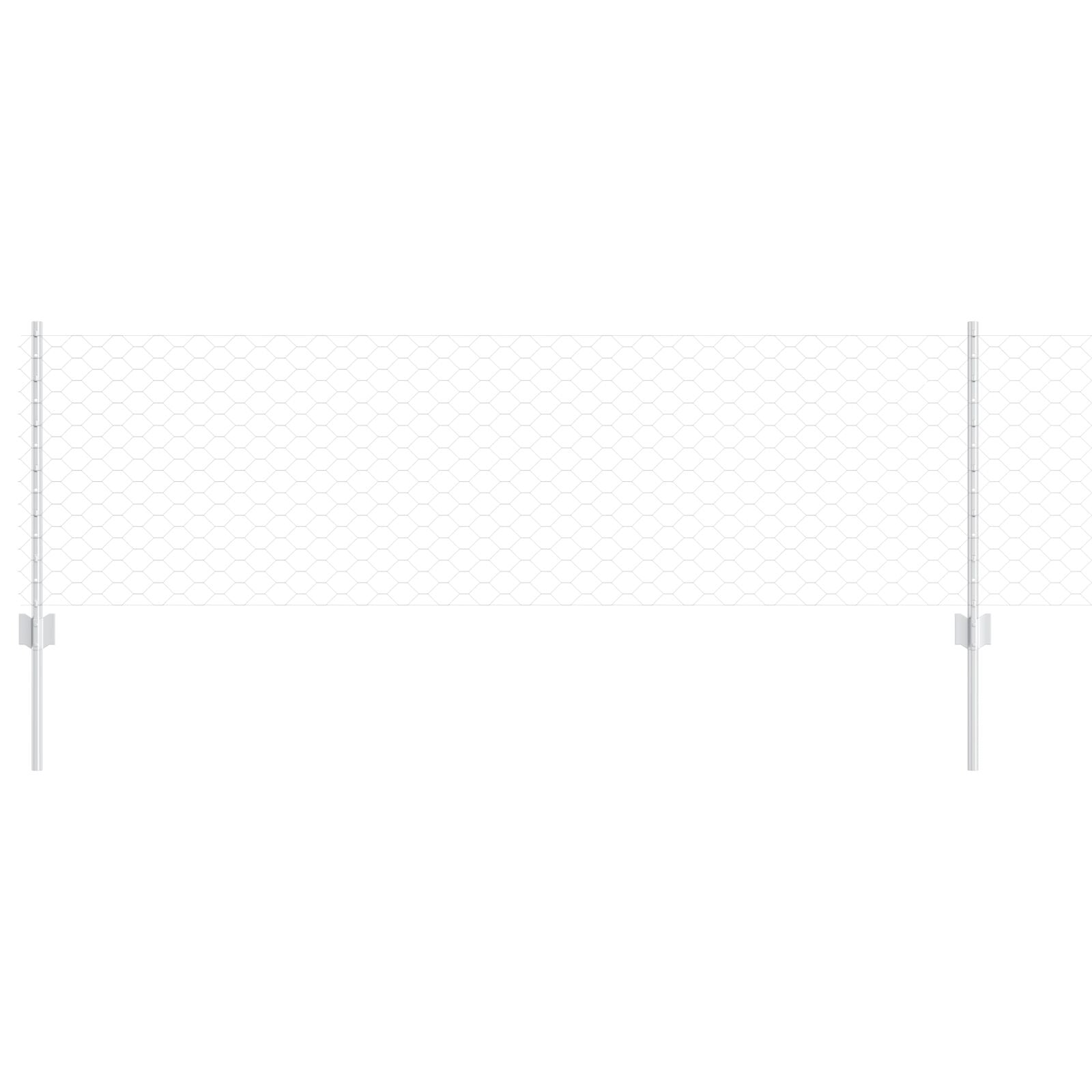 Hekpalen 11 Stuks U-Kanaal 60 Cm Gegalvaniseerd Staal,  Hexagonaal Hek 0,6X25 M Gegalvaniseerd Staal