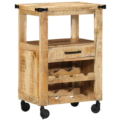 Keuken Trolley 55X40X80 Cm Massief Ruw Mangohout