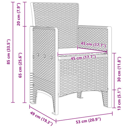 5 Delige Tuin Eettafel Set Met Kussens Bruin Poly Rattan