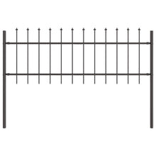 Tuinafsluiting Met Spits Top 1,7X Staal Grijs 0,6 m 1,7 m