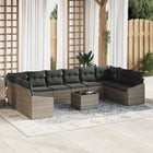 Loungeset poly rattan lichtgrijs 10 personen
