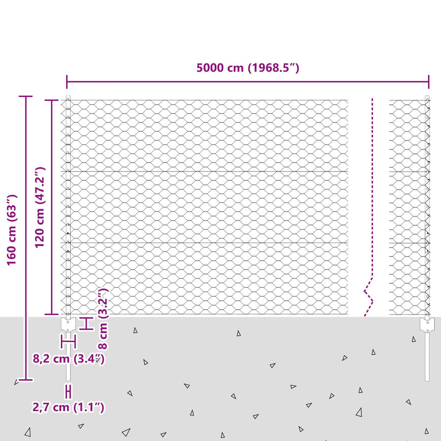 Hekposten 11 St U-Kanaal Groen 120 Cm Staal,  Zeshoek Hek Groen 1,2X50 M Staal