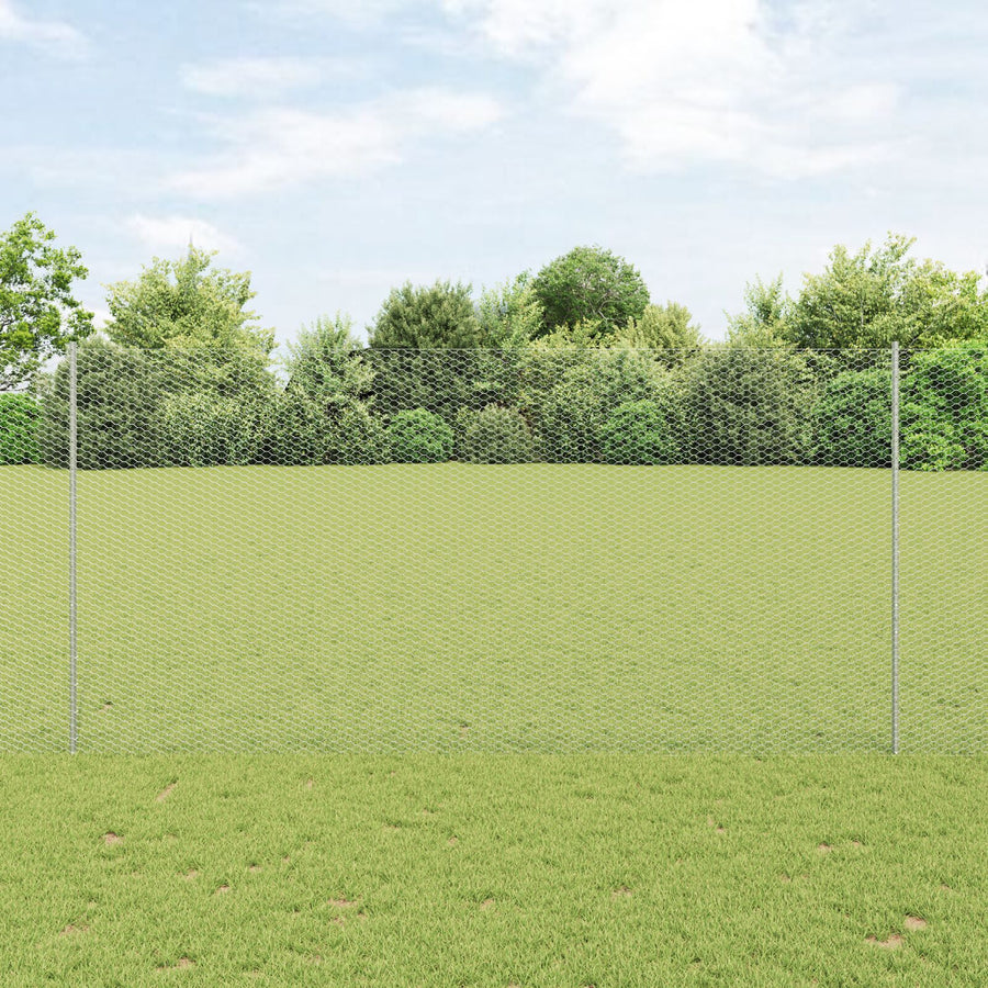 Fence Palen 10 Stuks U-Kanaal 160 Cm Gegalvaniseerd Staal,  Hexagon Fence 1.6X10 M Gegalvaniseerd Staal