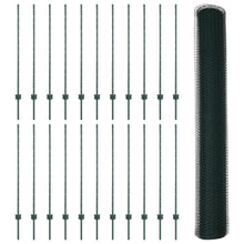 Hekpalen 11 St U-Kanaal Groen 120 Cm Staal,  Hexagonaal Hek Groen 1.2X50 M Staal