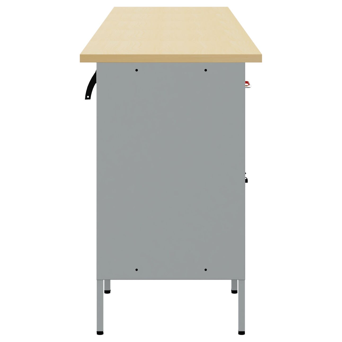 5-Delige Werkcabinet En Hoektafelset Gelaagd Hout 4x (84 cm) Rood Tafel + 4x kast