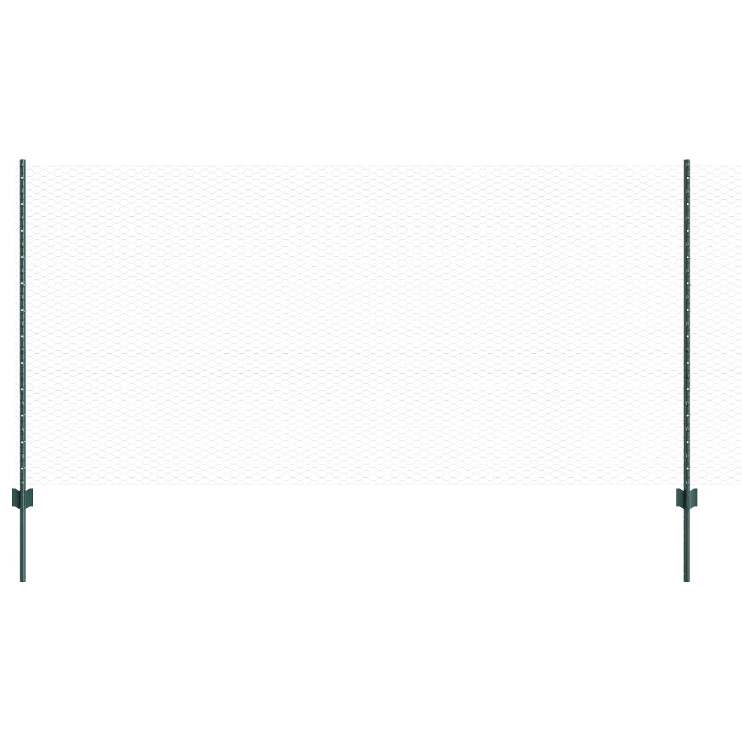 Hekpalen 11 Stuks U-Channel Groen 120 Cm Staal,  Hexagon Fence Groen 1.2X100 M Staal