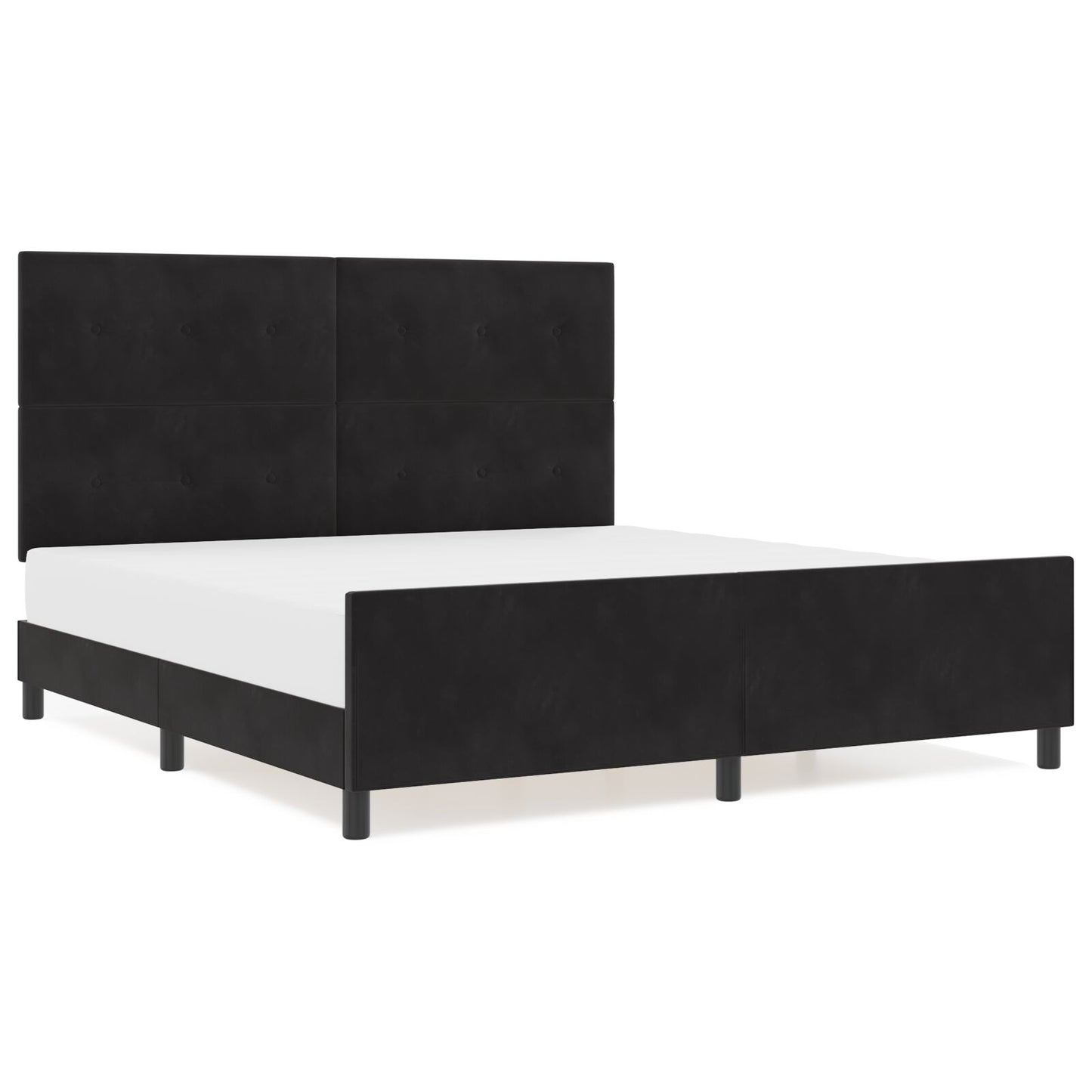 Zwarte Fluwelen Bedframe 180X200 Cm Crème