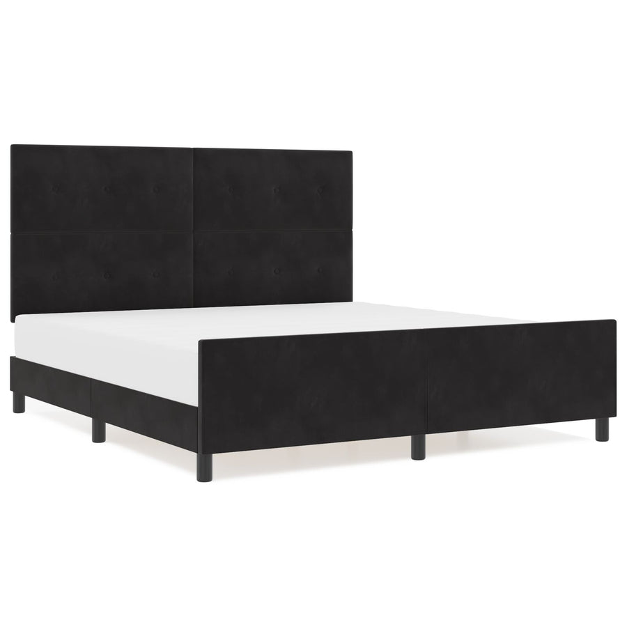 Zwarte Fluwelen Bedframe 180X200 Cm Crème