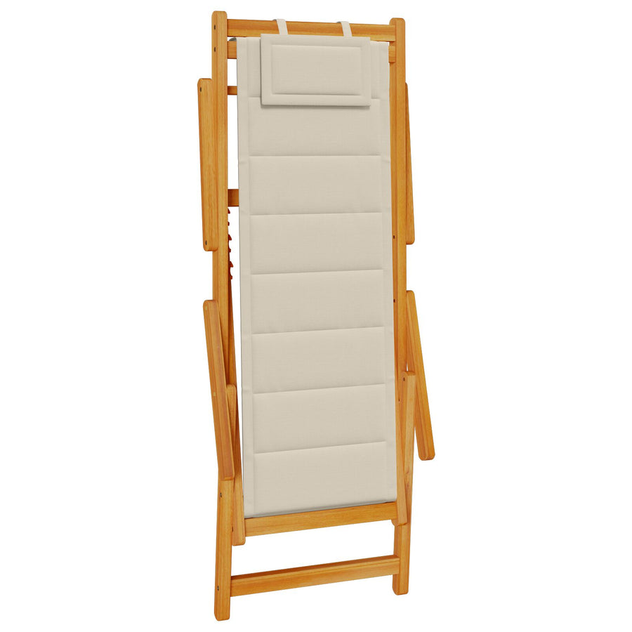Vouwbare Strandstoelen 2 Stuks Massief Acaciahout & Textilene Taupe