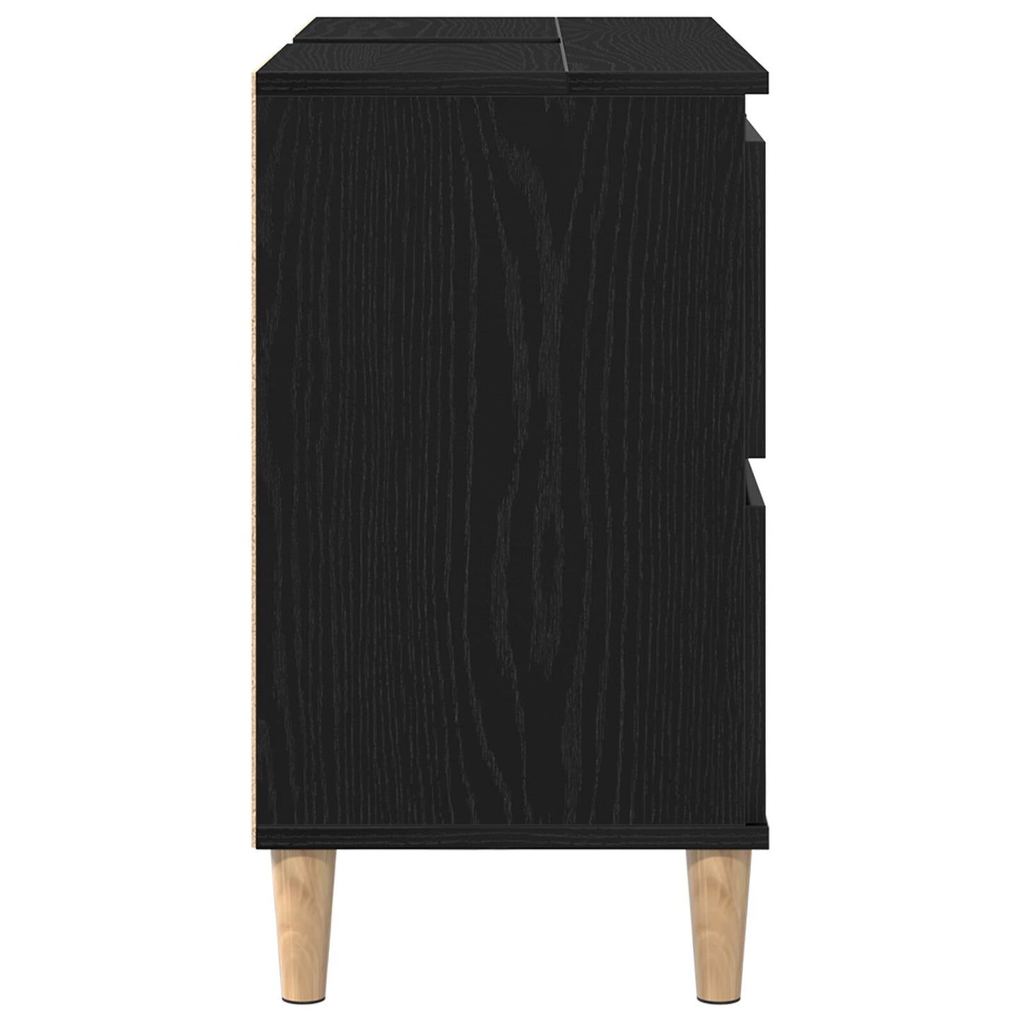 Waskast 80X33X60 Cm Geengineerd Hout Zwart eiken