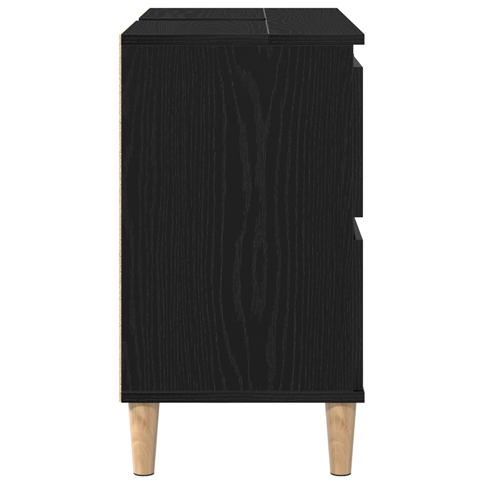 Waskast 80X33X60 Cm Geengineerd Hout Zwart eiken
