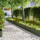 Tuinrand 10 stuks 100x20 cm olijfgroen metaal