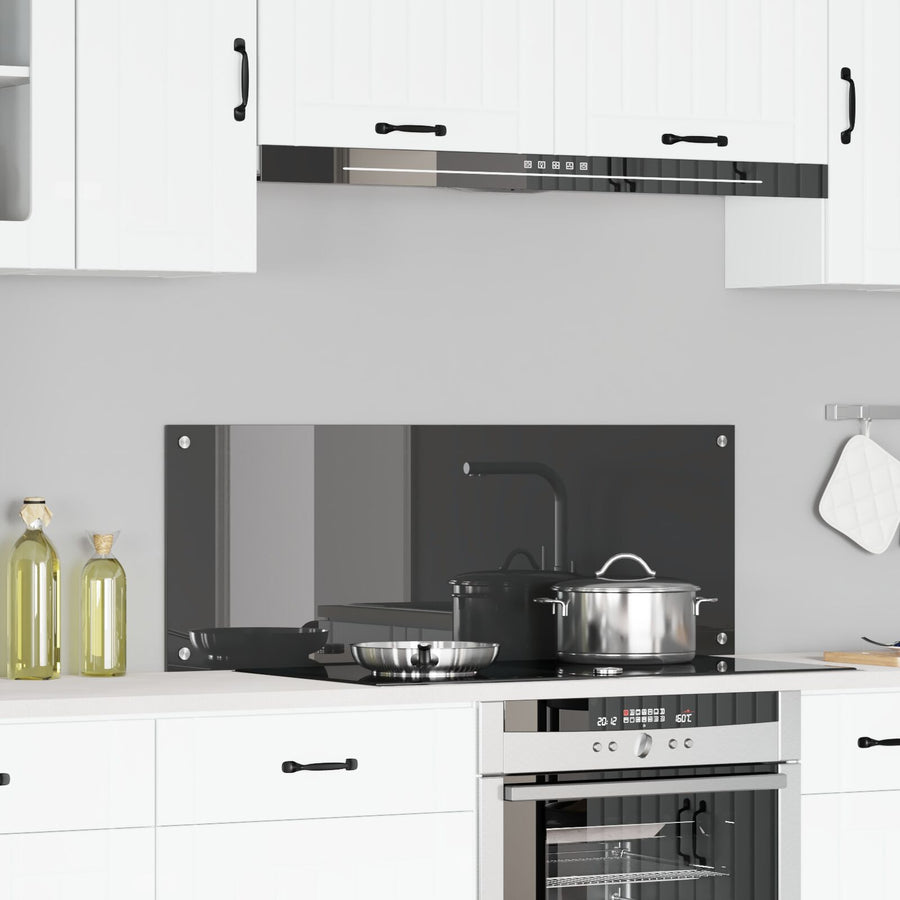 Keuken Achterwand 110X40X0,6 Cm Gelaagd Glas Donkergrijs 110 x 40 cm