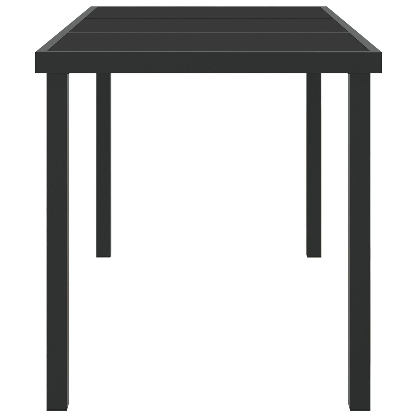 Tuin Tafel Zwart 140X80X73 Cm Veiligheidsglas 140 x 70 x 73 cm