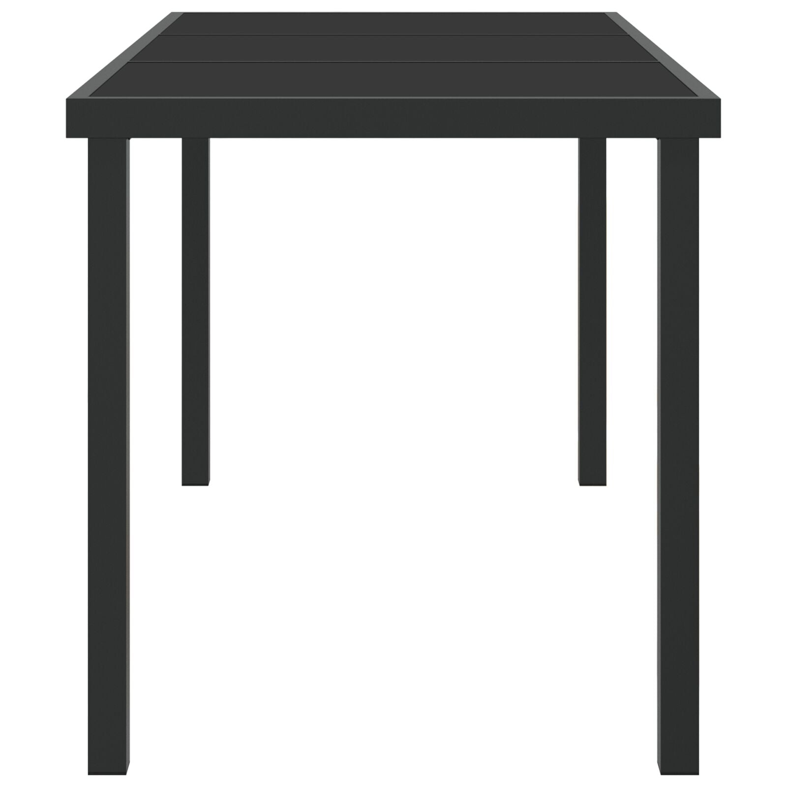 Tuin Tafel Zwart 140X80X73 Cm Veiligheidsglas 140 x 70 x 73 cm