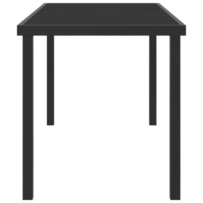 Tuin Tafel Zwart 140X80X73 Cm Veiligheidsglas 140 x 70 x 73 cm