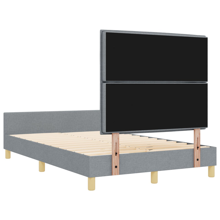 Bedframe In Lichtgrijs, 140X200 Cm, Stof Crème