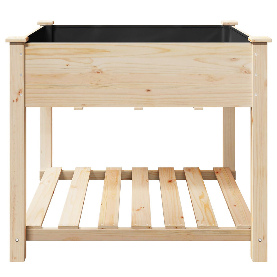 Tuinplantbak Met Rek 90X90X76 Cm Massief Vurenhout 90 x 90 x 76.5 cm