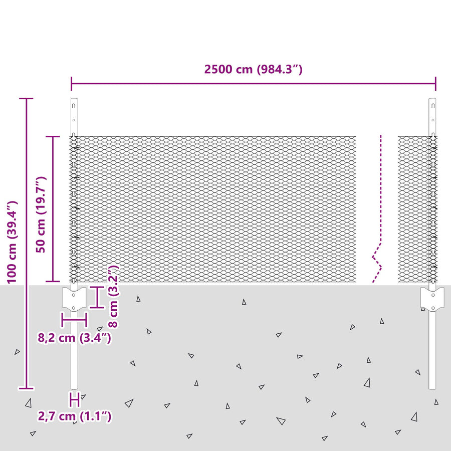 Tuinhek Set 2 Panelen Verzinkt Staal Groot Duurzaam Hexagonaal