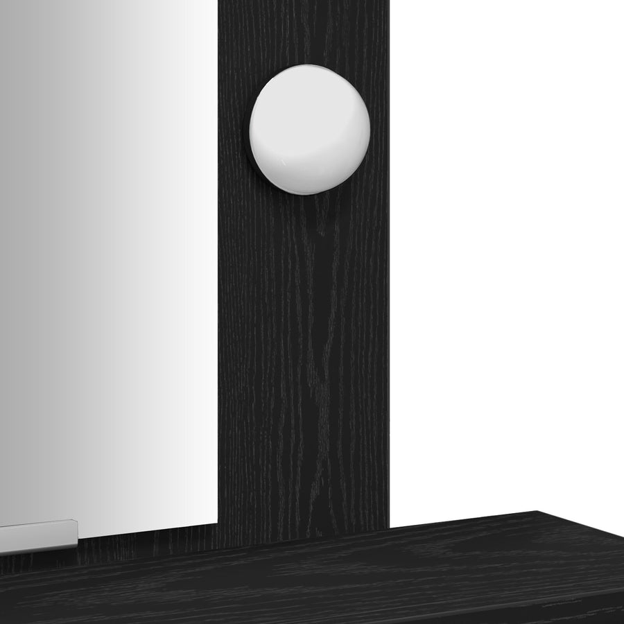 Kaptafel Met Led-Verlichting Zwart Eik Zwart eiken 50 x 41 x 140 cm