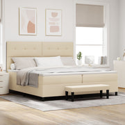 Boxspringbed 200x200 cm crème stof